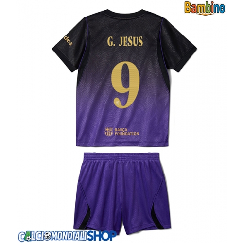 Maglie da calcio Barcelona Gabriel Jesus #9 Seconda Maglia Bambino 2026-27 Manica Corta + Pantaloni corti)